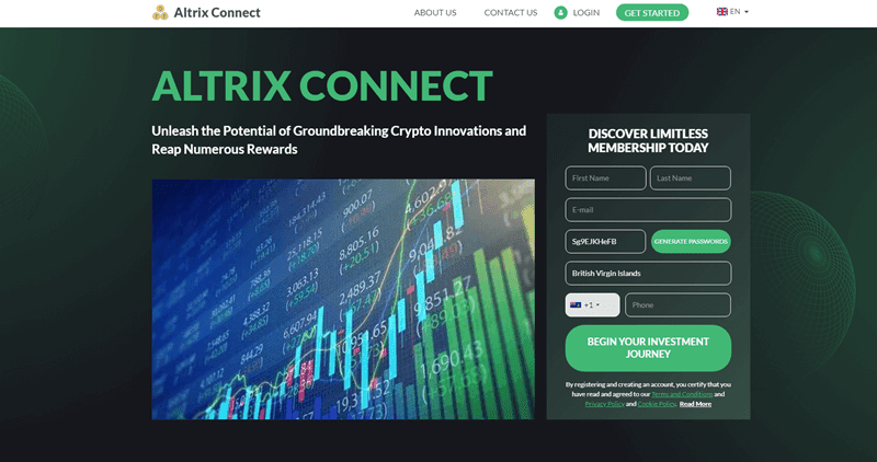 Altrix Connect Homepage Screenshot