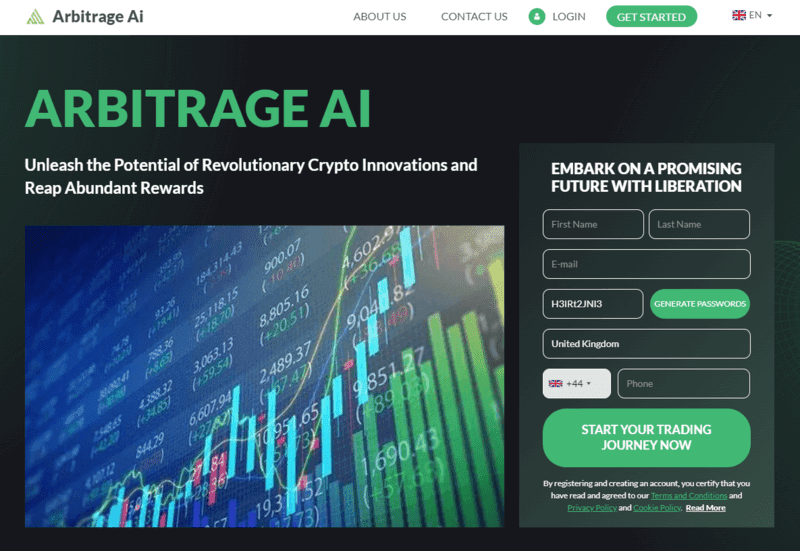 Arbitrage Ai Homepage Screenshot