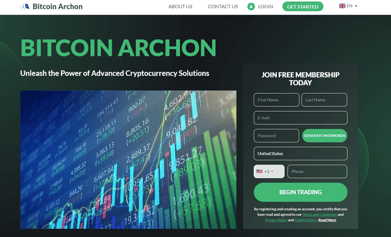 Bitcoin Archon Homepage Screenshot