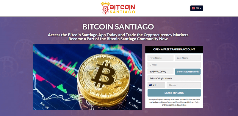 Bitcoin Santiago Homepage Screenshot