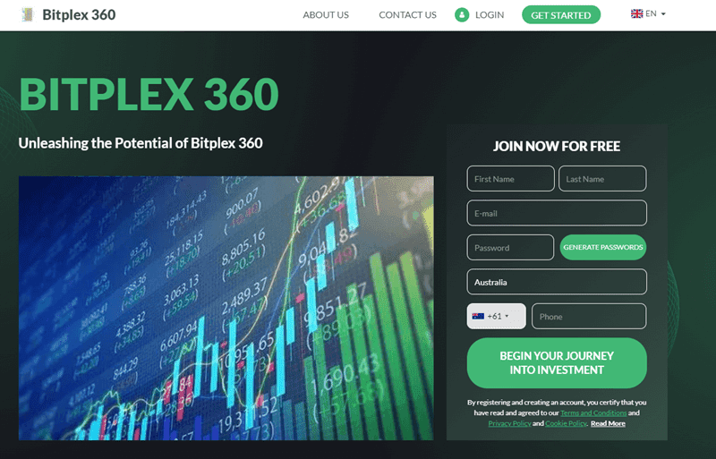 Bitplex 360 Homepage Screenshot