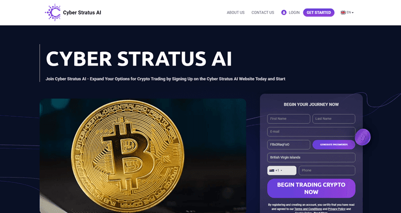 Cyber Stratus AI Homepage Screenshot