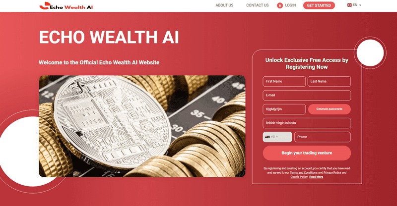 Echo Wealth AI Homepage Screenshot