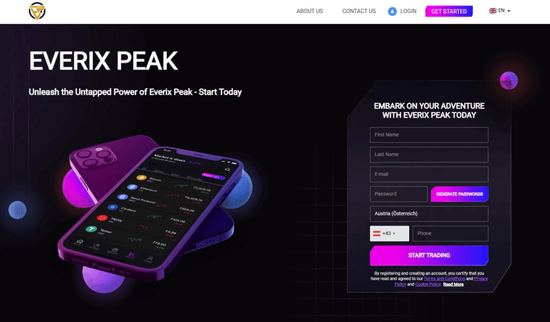 Everix Peak Homepage Screenshot