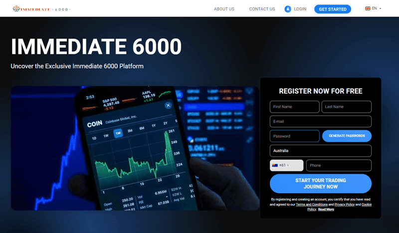 Immediate 6000 Homepage Screenshot