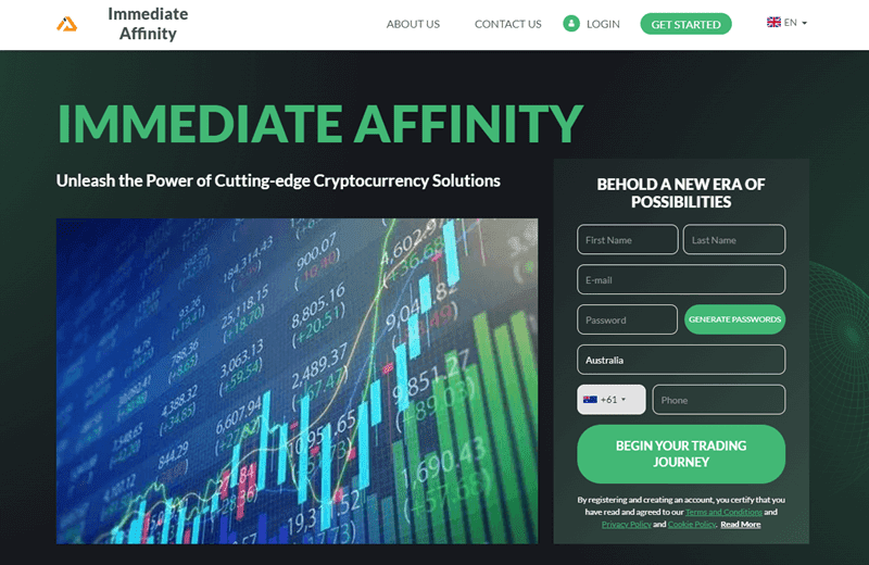 Immediate Affinity Homepage Screenshot