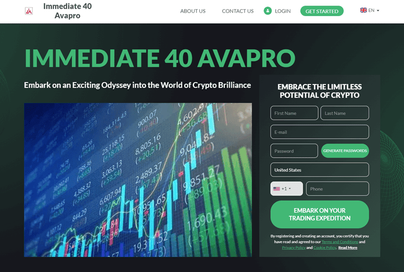 Immediate Avapro Homepage Screenshot