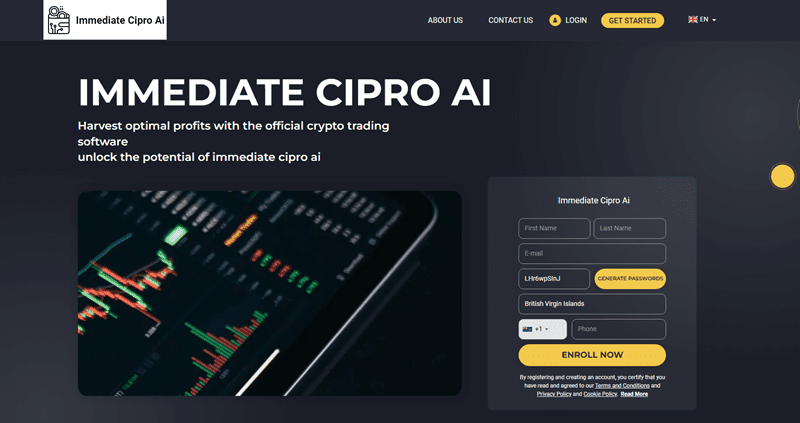 Immediate Cipro Ai Homepage Screenshot