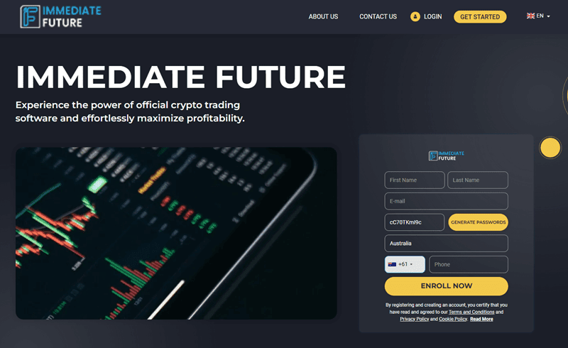 Immediate Future Homepage Screenshot