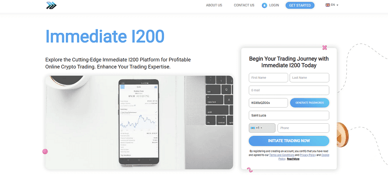 Immediate I200 Homepage Screenshot