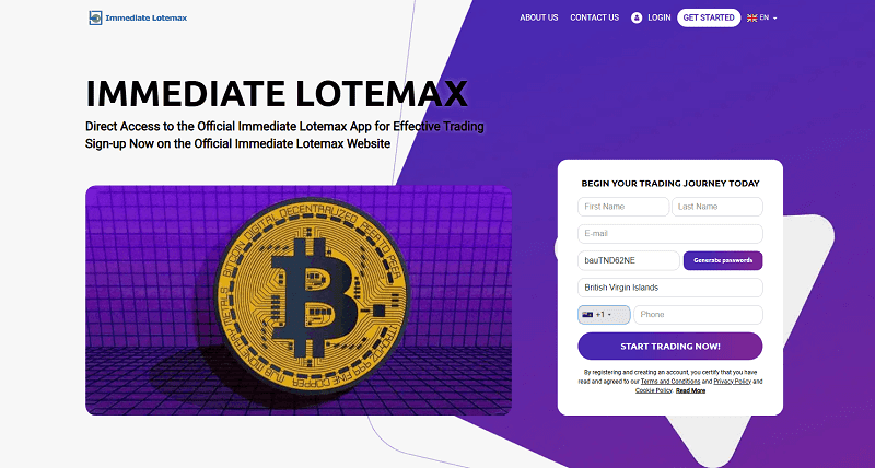 Immediate Lotemax Homepage Screenshot