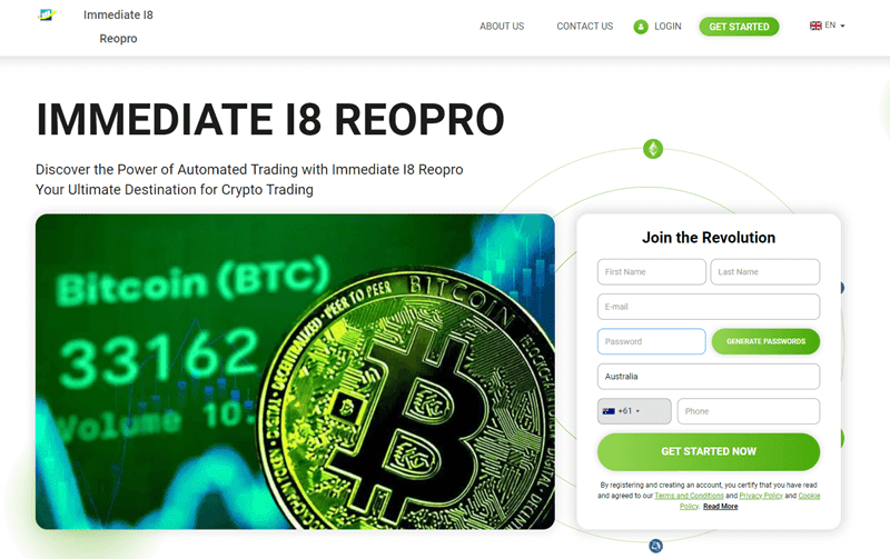 Immediate ReoPro Homepage Screenshot