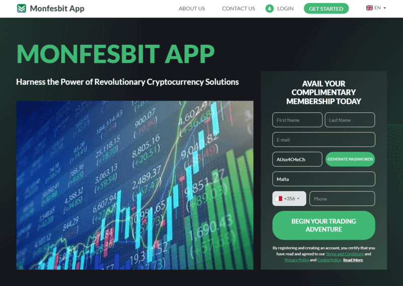 Monfesbit App Homepage Screenshot