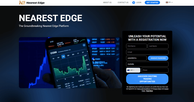 Nearest Edge Homepage Screenshot