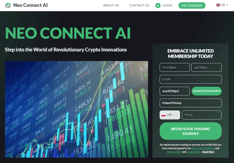 Neo Connect AI Homepage Screenshot