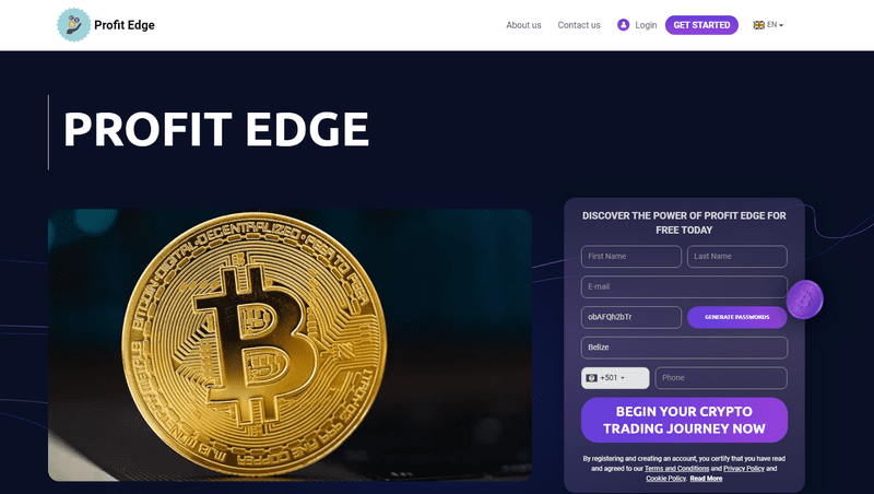 Profit Edge Homepage Screenshot