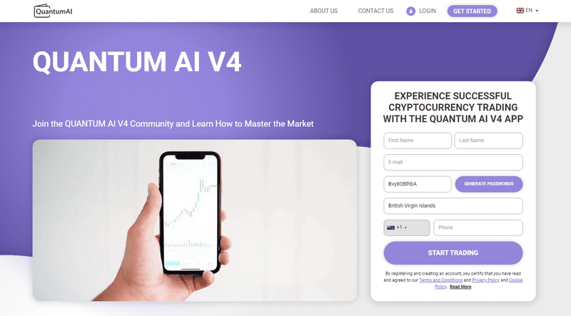 Quantom AI Homepage Screenshot