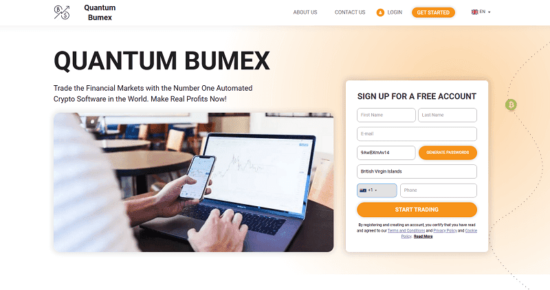 Quantum Bumex Homepage Screenshot