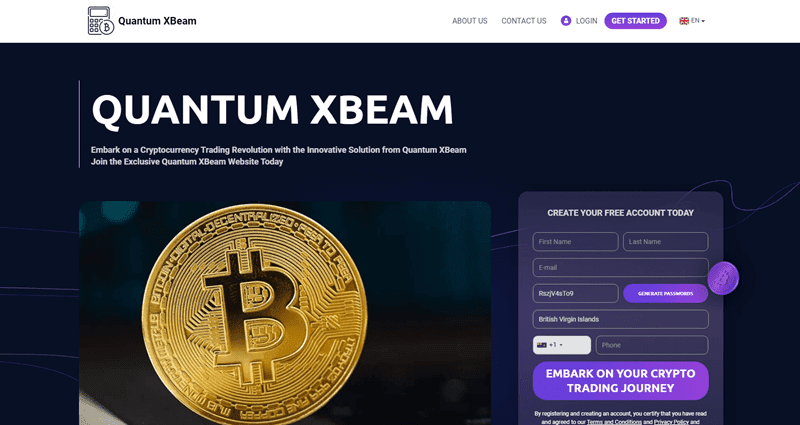 Quantum XBeam Homepage Screenshot