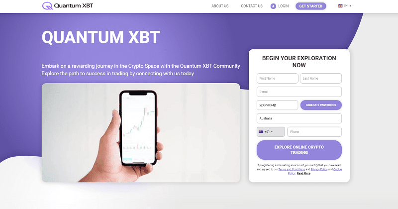 Quantum XBT Homepage Screenshot