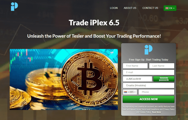 Trade iPlex 6.5 Homepage Screenshot