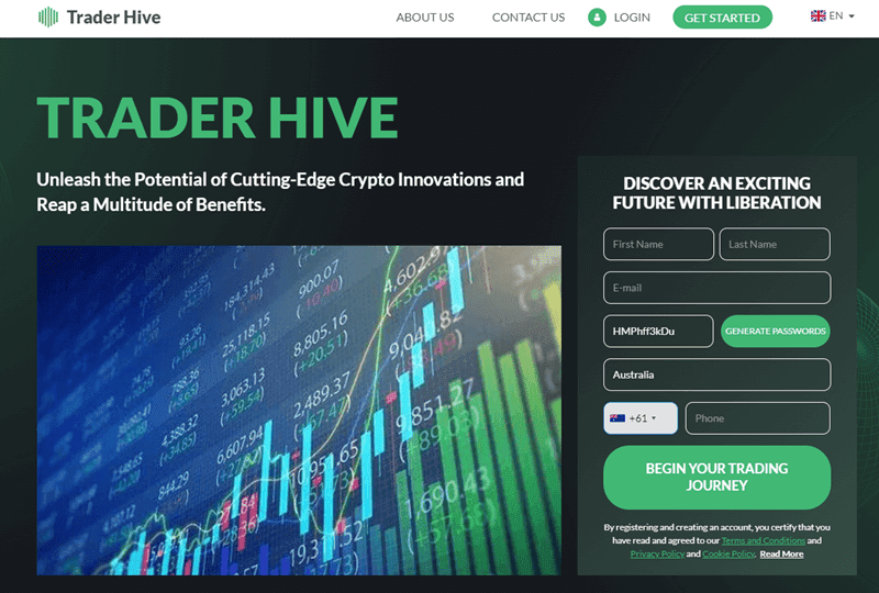 Trader Hive Homepage Screenshot