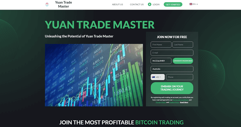 Yuan Trade Master Homepage Screenshot