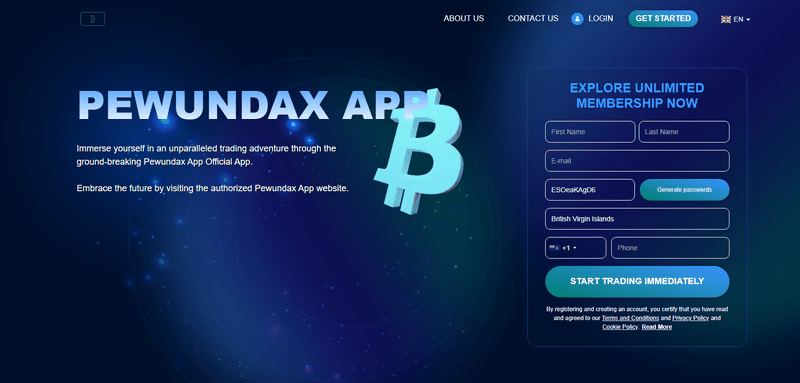 Pewundax App Homepage Screenshot