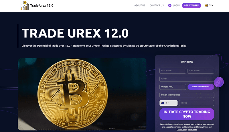 Trade Urex 12.0 Homepage Screenshot